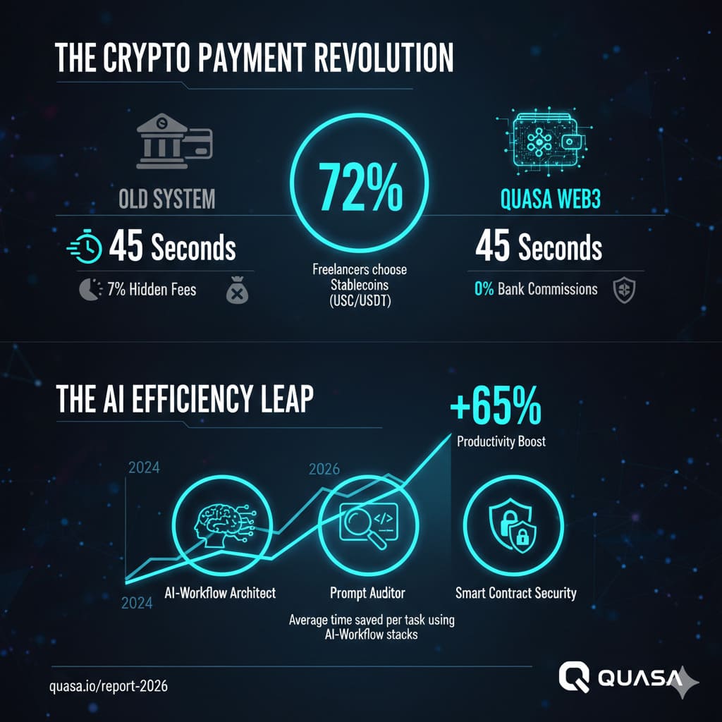 The use of AI agents has reduced time spent on routine tasks (coding, content generation, initial data auditing) by 65%.